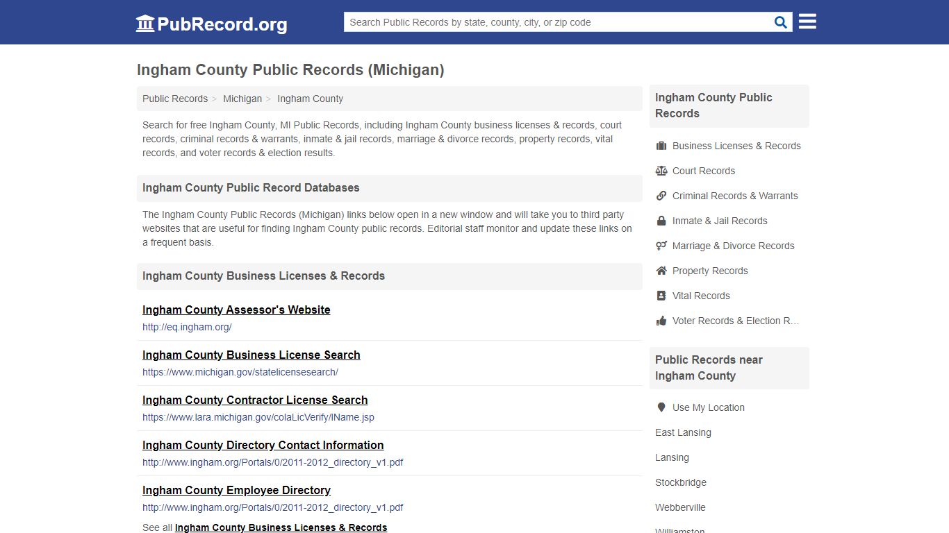 Free Ingham County Public Records (Michigan Public Records)