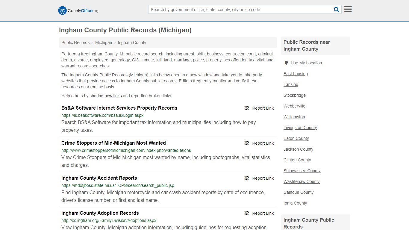 Ingham County Public Records (Michigan) - County Office
