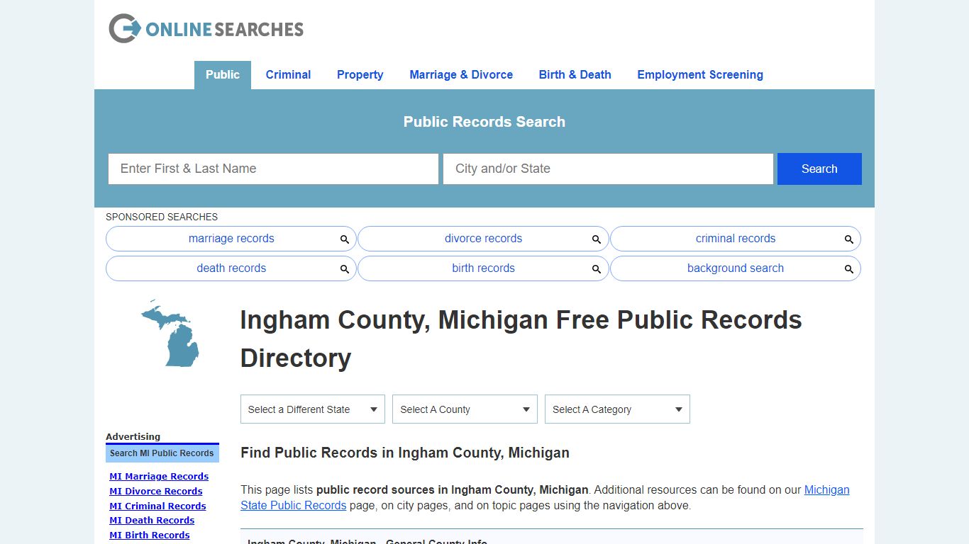 Ingham County, Michigan Public Records Directory