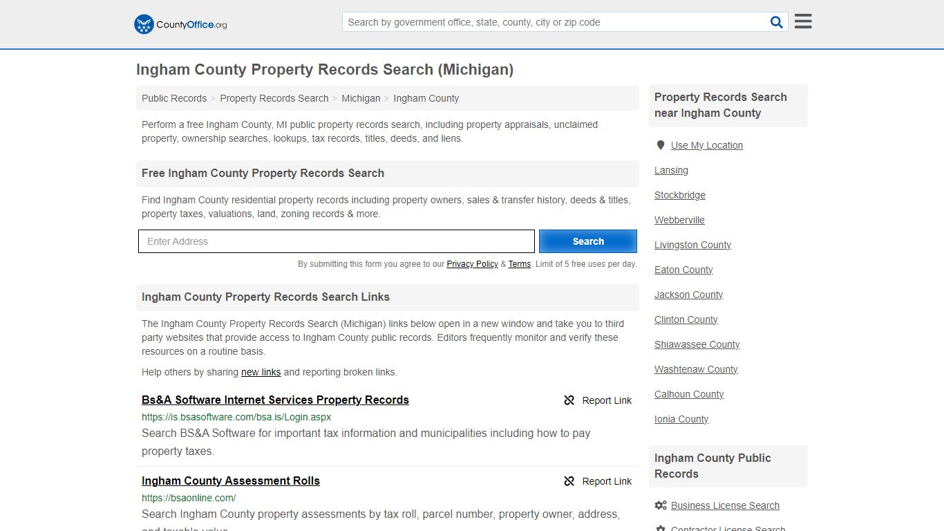 Ingham County Property Records Search (Michigan) - County Office